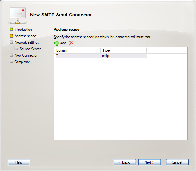 Exchange Send Connector Address Space