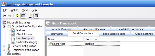 Exchange Send Connectors