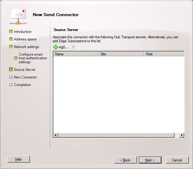 Exchange Send Connector Source Server