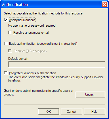 Exchange SMTP Authentication