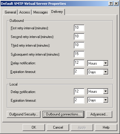 Exchange SMTP Virtual Server Properties