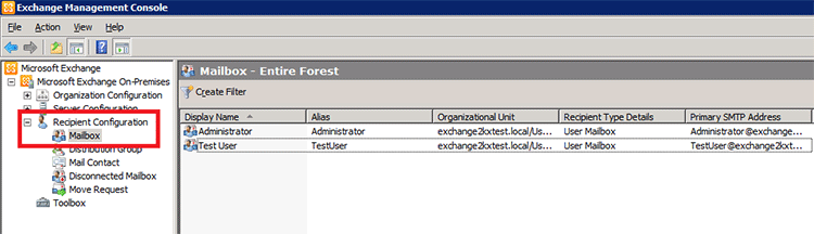 Exchange 2010 Mailboxes